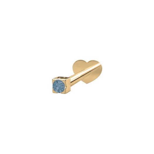 Billede af Piercing smykke - PIERCE52 Labret-piercing i 14kt. guld m blå topaz